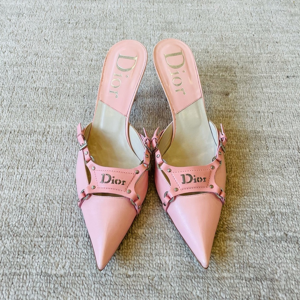 SOLD - Dior Logo Kitten Heels - Picture 1 of 7